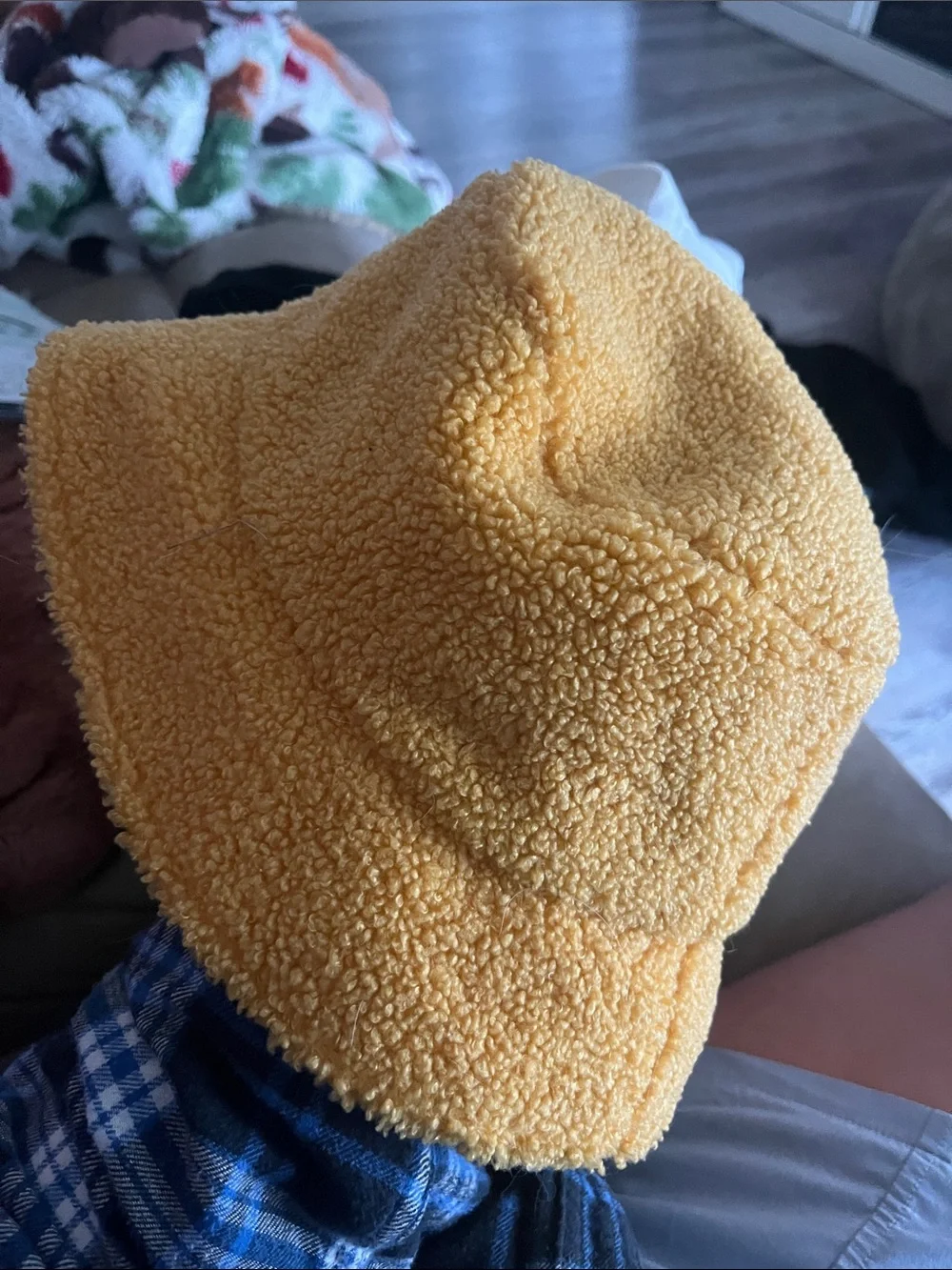 Pokemon Yellow Sherpa Bucket Hat with Eevee Patch